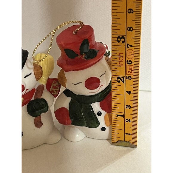Vintage Tree Ornaments Christmas Around The World Snowmen Set of 3 Holiday Decor - Picture 8 of 9